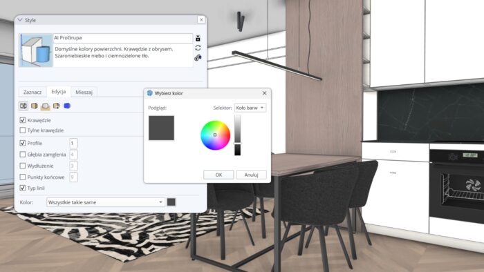Przygotowanie widoku w SketchUp